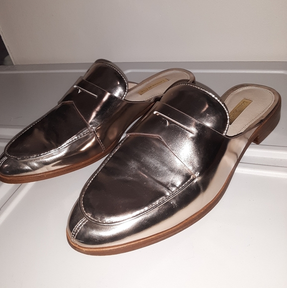 Louise et Cie Shoes - Louise et Cie Rose Gold Loafer Mules